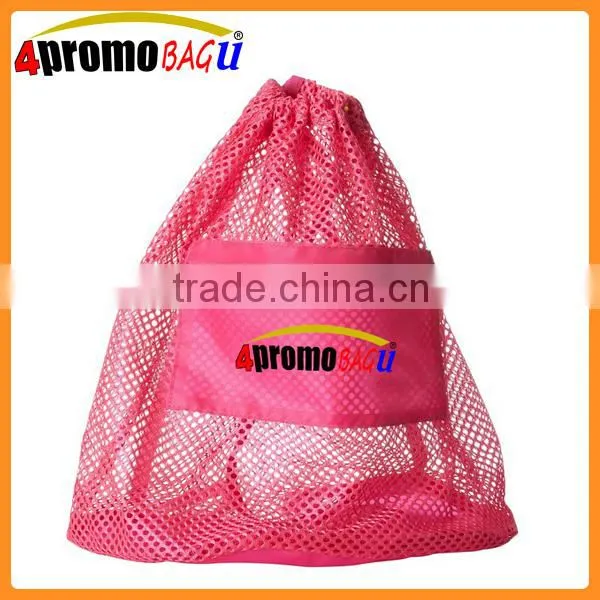 Promotional cheap drawstring mesh backpack bags for 2015