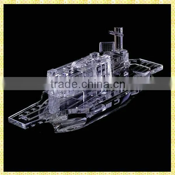 Handmade Engraved Crystal Oil Tanker Model For Business Annual Souvenirs
