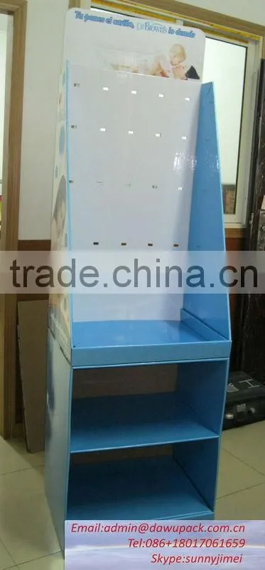Cardboard paper peg display stand and rack for baby'products promotion