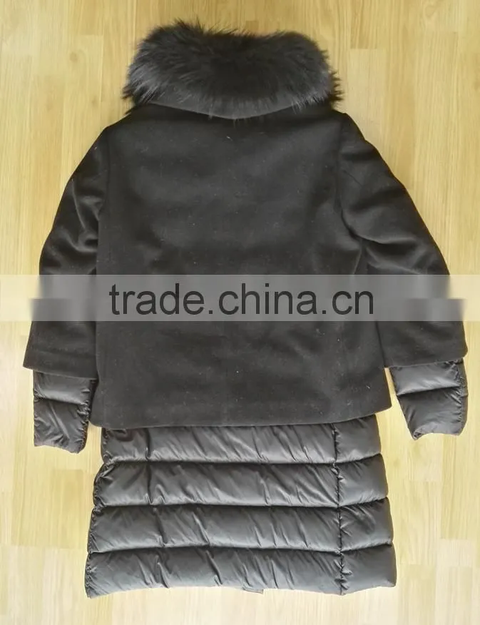 2017 new style wome wool long down parka