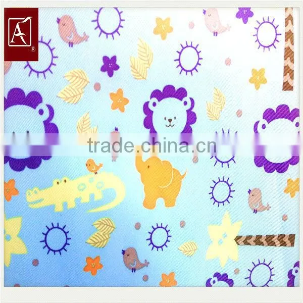 Printed/PU coated polyester twill preach skin/ microfiber fabric