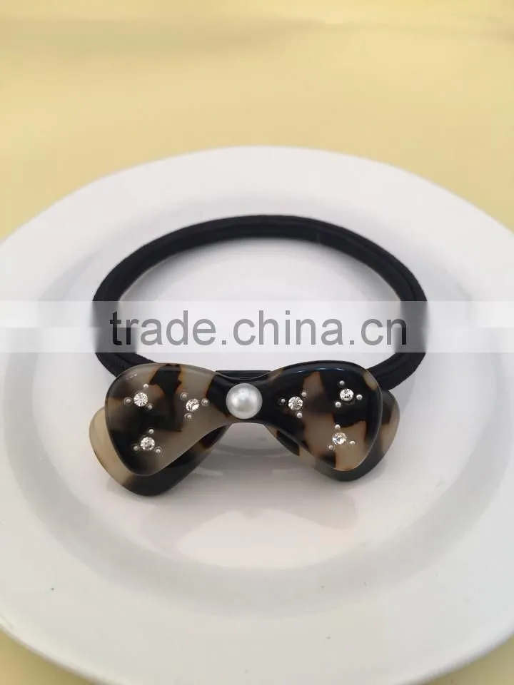 alibaba Fashion hair bow hair clip tortoise hair elastic band rhinestone bow hair band