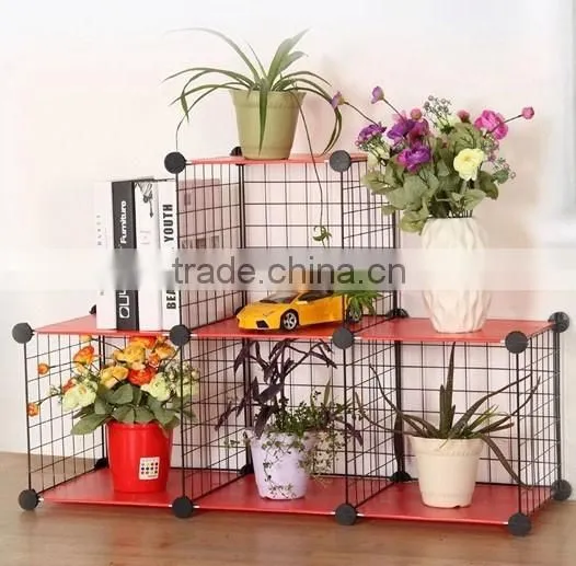 flower shelf rack,cube small bookshelf,beautiful iron wire grid shelves