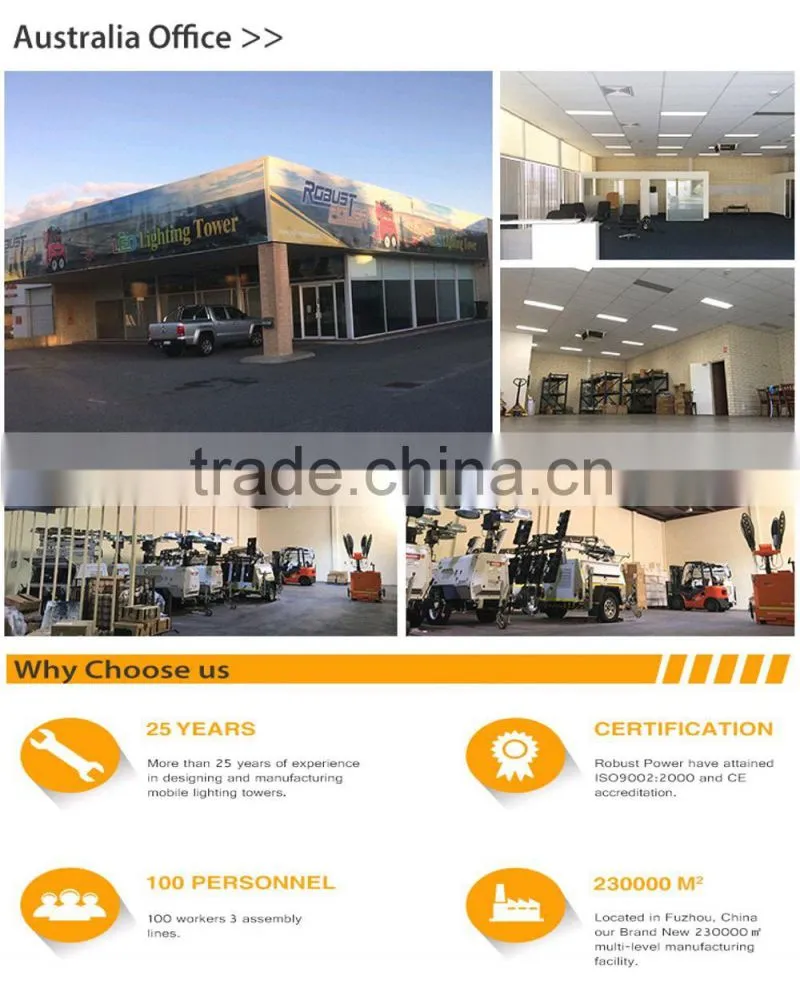 Metal halide lamp lighting tower with Single cylinder diesel engine