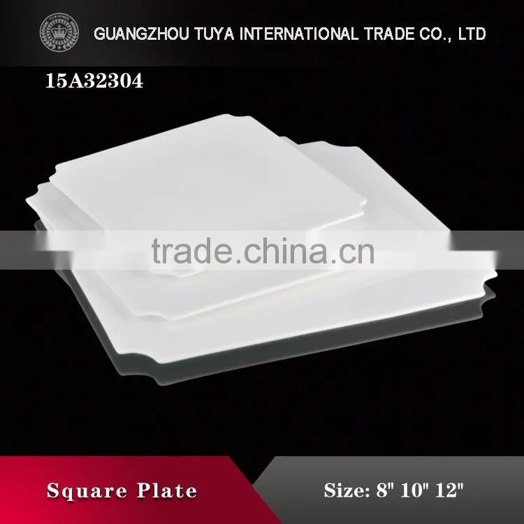 New style white color fruits porcelain square plate