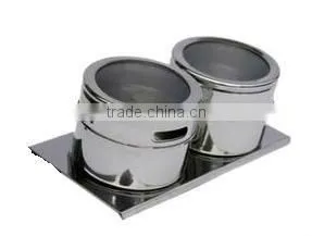 6 in 1 magnetic stainless steel spice jar rack