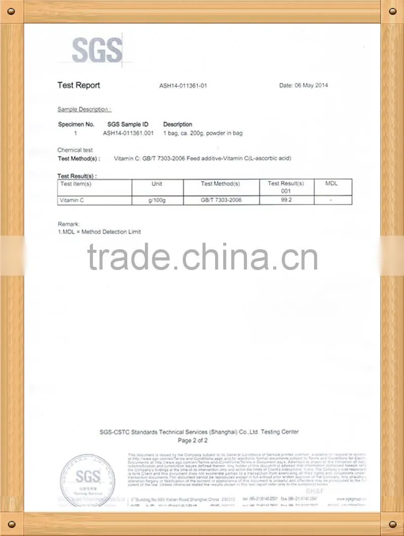 Best Quality 99% Feed Grade Ascorbic Acid / Vitamin C