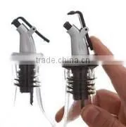Glass oil vinegar bottle with metal sleeve press pourer 5 colors