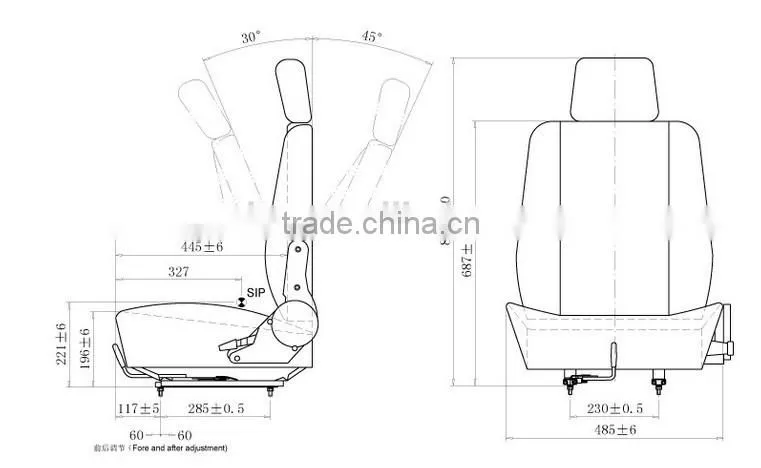 (YH-03)High quality and durable backrest adjustable driver seat