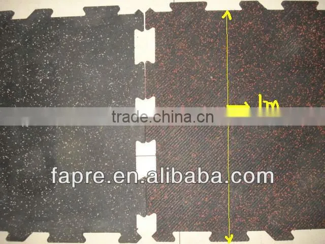 Interlocking Rubber Sport Matting with Colorful EPDM Speckles