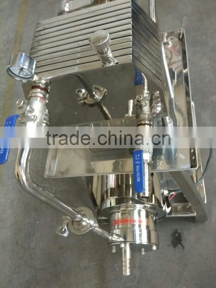 High quality Sanitary Stainless Steel ss316 Plate Frame Filter For Wine