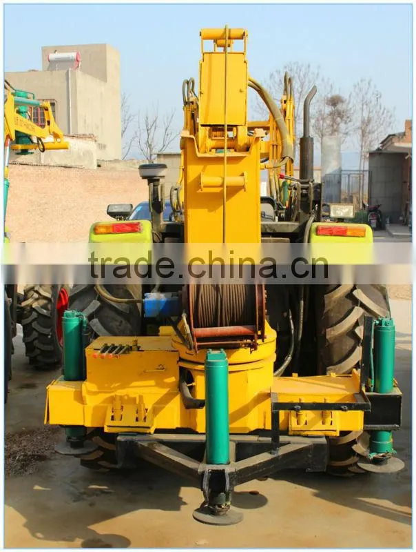 Wheeled type hydraulic digging machine pile driver with CE approved