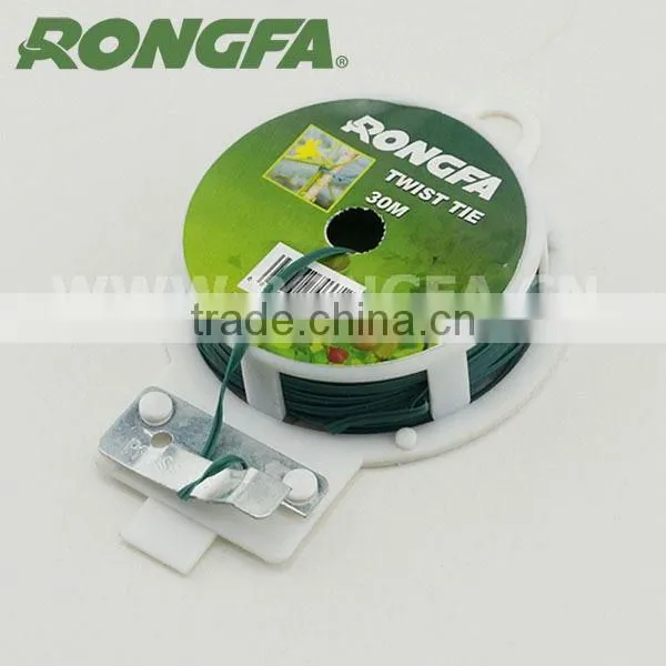 Plastic Green PVC Twist Tie With Dispener and Cutter for Gardening