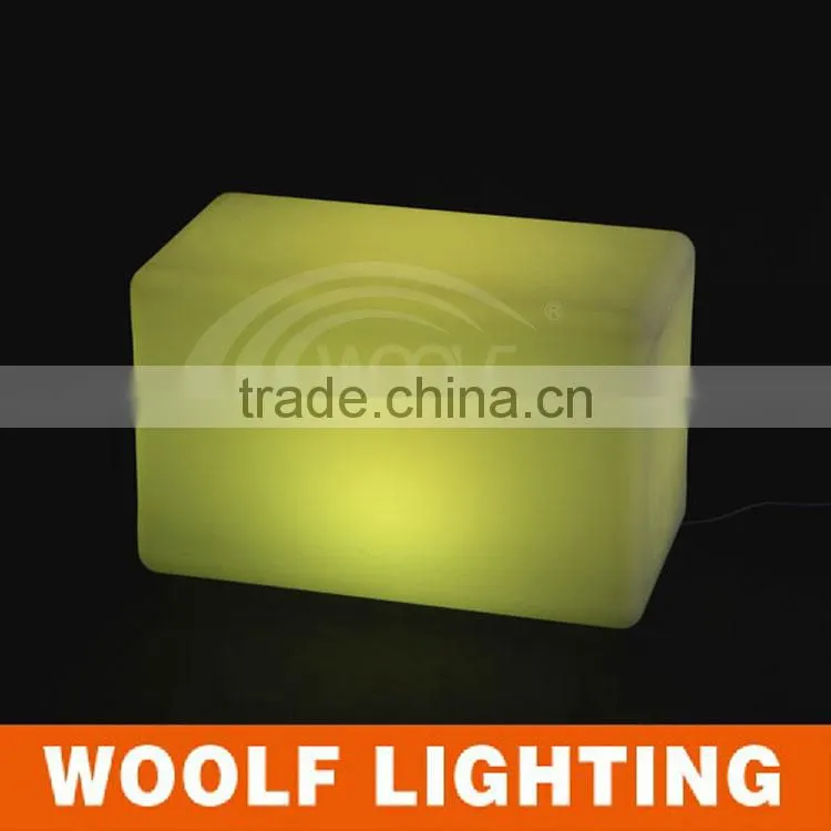 Rectangle Plastic Rechargeable LED Light Illuminated Cube