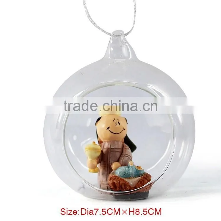 2016 cheap christmas hanging glass ornaments