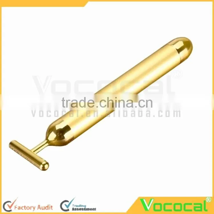 Beauty Bar 24k Golden Pulse Facial Massager T Shape Energy Beauty Bar Beauty Accessory