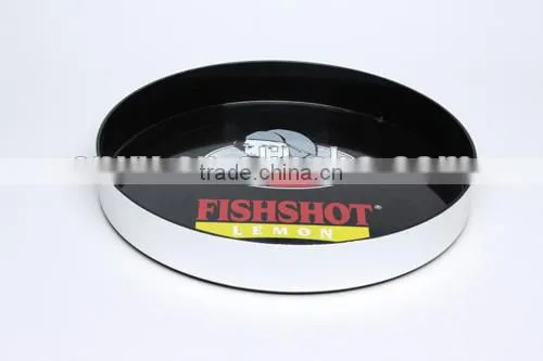 PS/ABS Dia 33.2cm Plastic round snack barware serving drinking tray