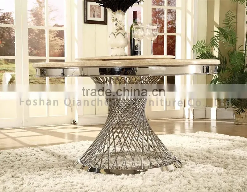 antique round banquet rotating dining table marble top
