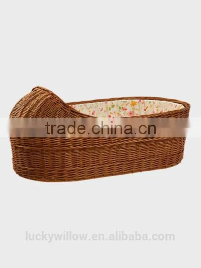 hanmade willow baby sleeping basket/baby cribs/eco wicker bassinet