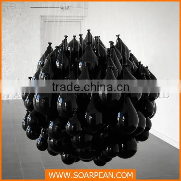 Artificial black hanging fiberglass balloons for store window displays