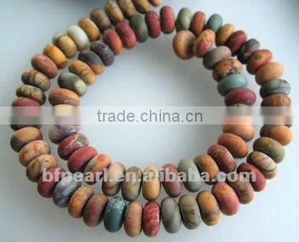 wholesale 16" 6mm smooth round Picasso jasper beads