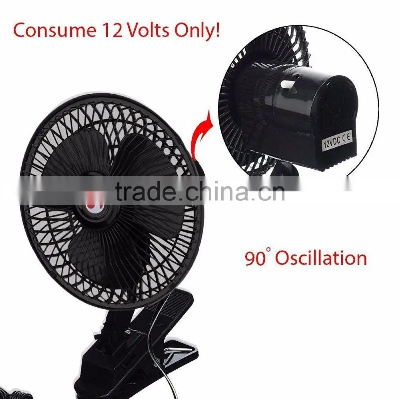 12V Car Fan Cooling Clip On Fan Portable Car Vehicle