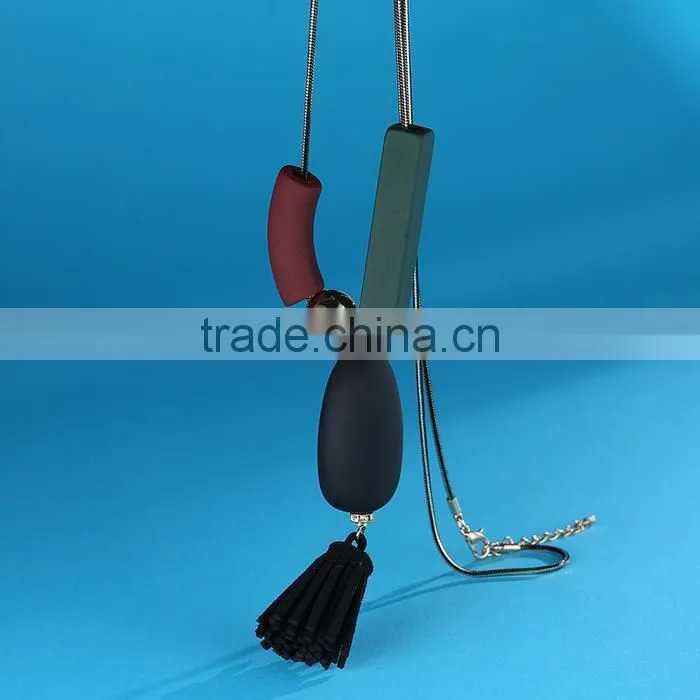 irregular beads pendant necklace geomotric bead pendant necklace tassel long sweater necklace