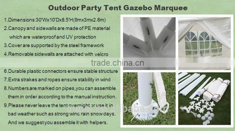 Fully stocked wholesale price waterproof portable canopy tent gazebo parts