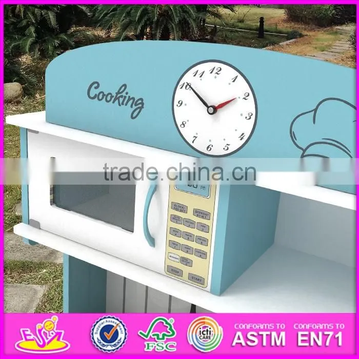 2017 New design children pretend play wooden kitchen playsets W10C266