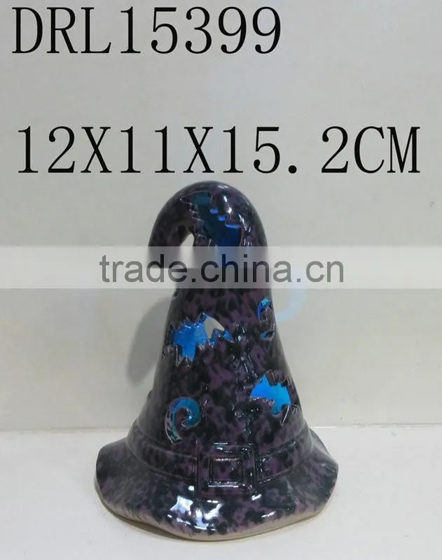 holloween decorations witch ghost ceramic LED lantern