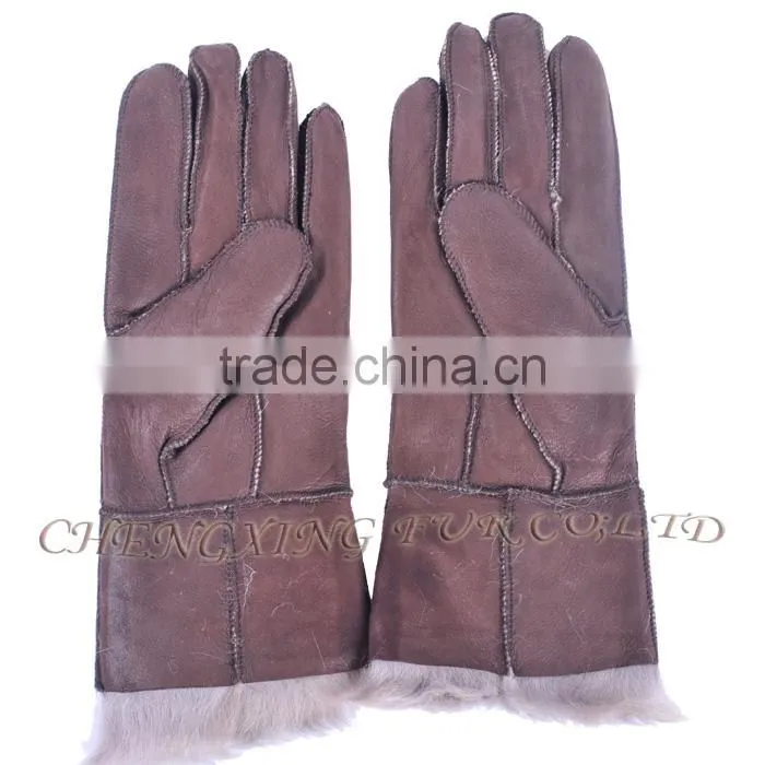 CX-A-59E Women Classic Elegant Genuine Leather Sheep Fur Gloves