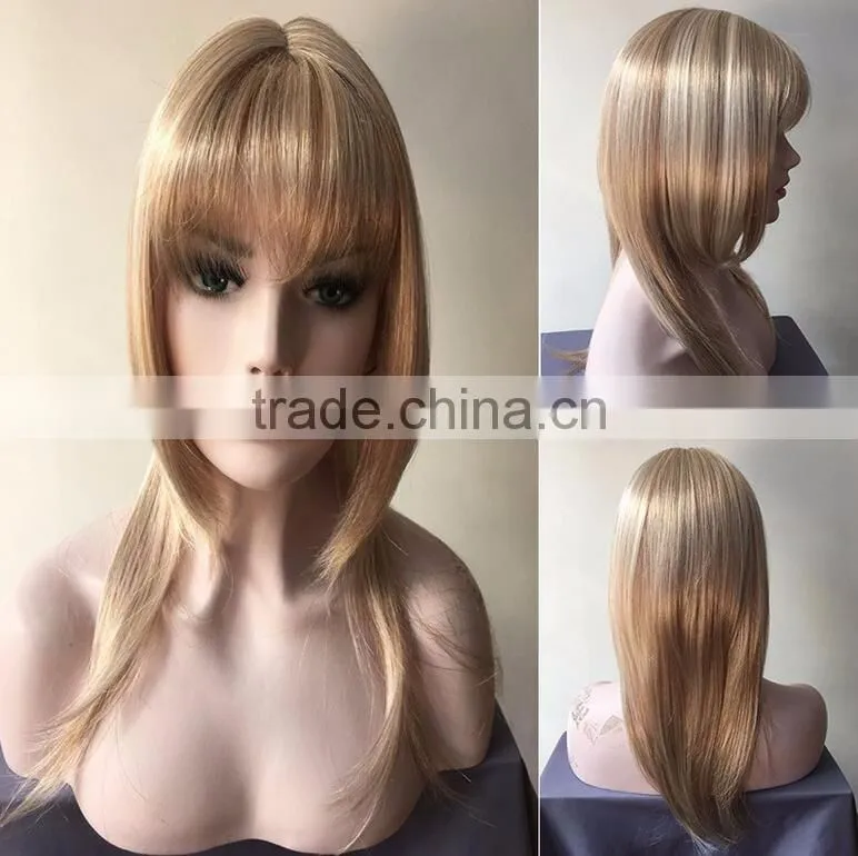 Best Selling Natrual Blonde Girls Hair Wig Silky Straight Lace Front Wigs For European Women
