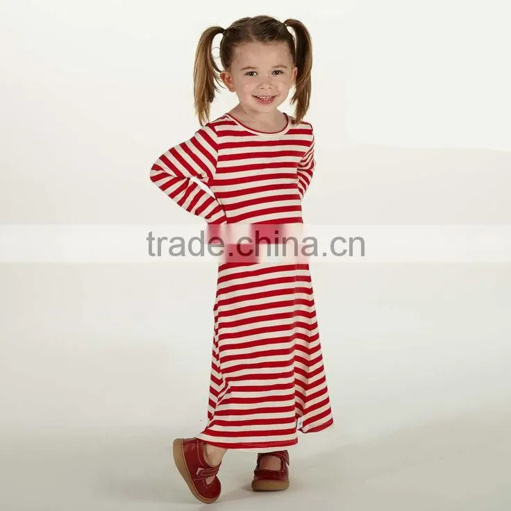 kids modeling clothes Stripes and short-sleeve roll-cuff dress-Children's Casual Daily Wear Boutique Summer Stripe Girls Dresses
