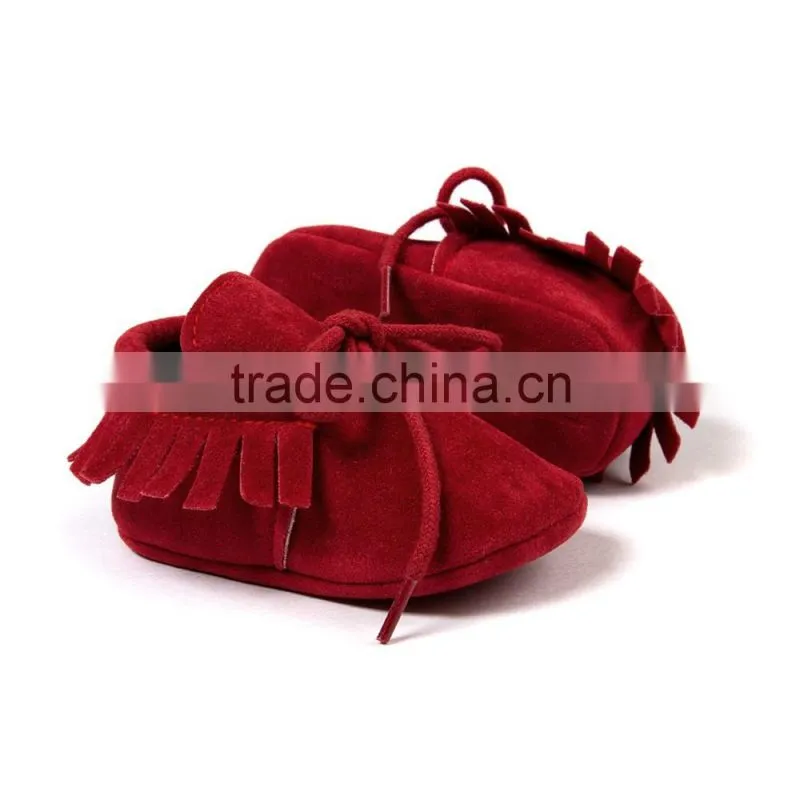 Fringed baby moccains with strings, string baby moccains