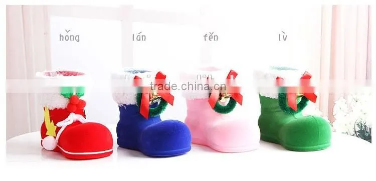 2016 hot selling promotional Christmas shoes Hanging Decoration ,felt Christmas ornaments