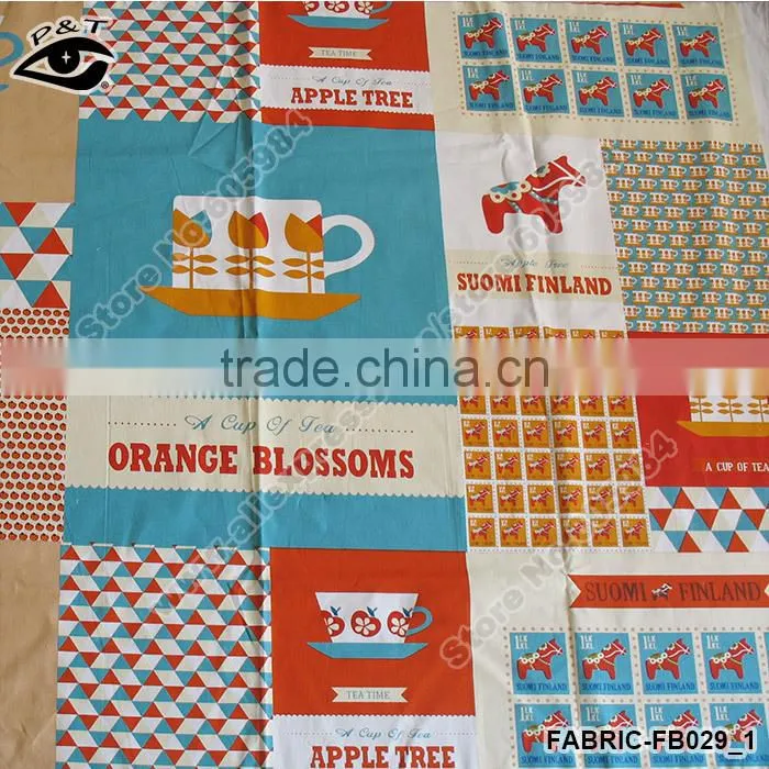 1.40 m Fresh Style Horse Check Cup Pattern Canvas Fabric Linen/Cotton Fabric Zakka Patchwork Fabric