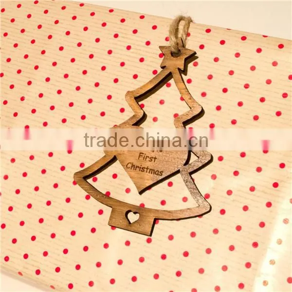 Personalised Rustic Wooden Christmas Tree Gift Tags. Vintage Decorations