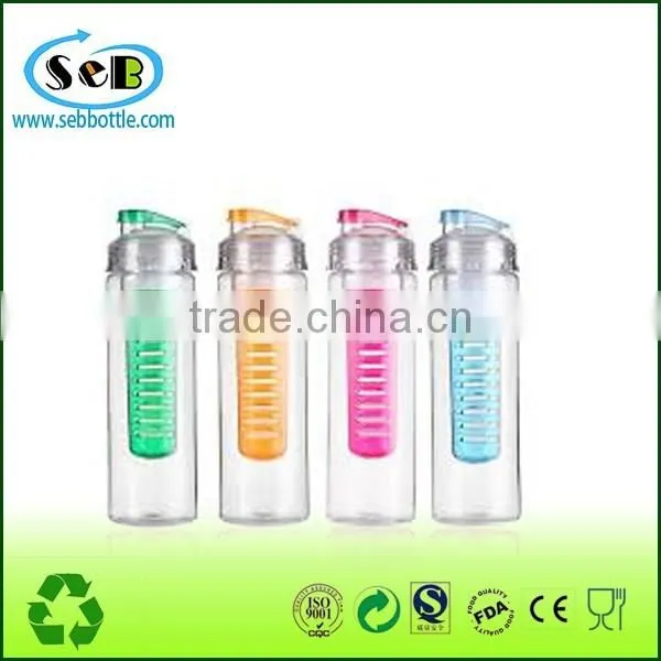 2016 New water bottle promotion custom logo glass fruit infuser water bottle BPA free