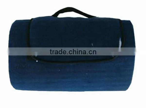 Hot sale dark blue solid polar fleece blanket, portable picnic blanket
