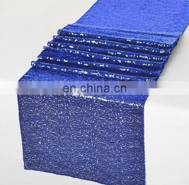 Attractiving Customized Color Sequin Table Runner Blue