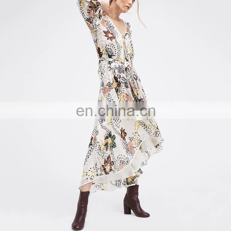Latest Design Sexy Women Plunge V-neckline Sleeveless Midi Party Dress