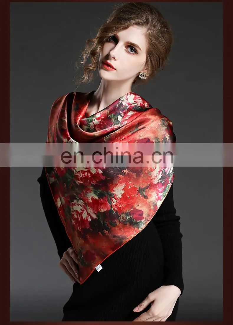 OEM Print Silk Scarf For Women