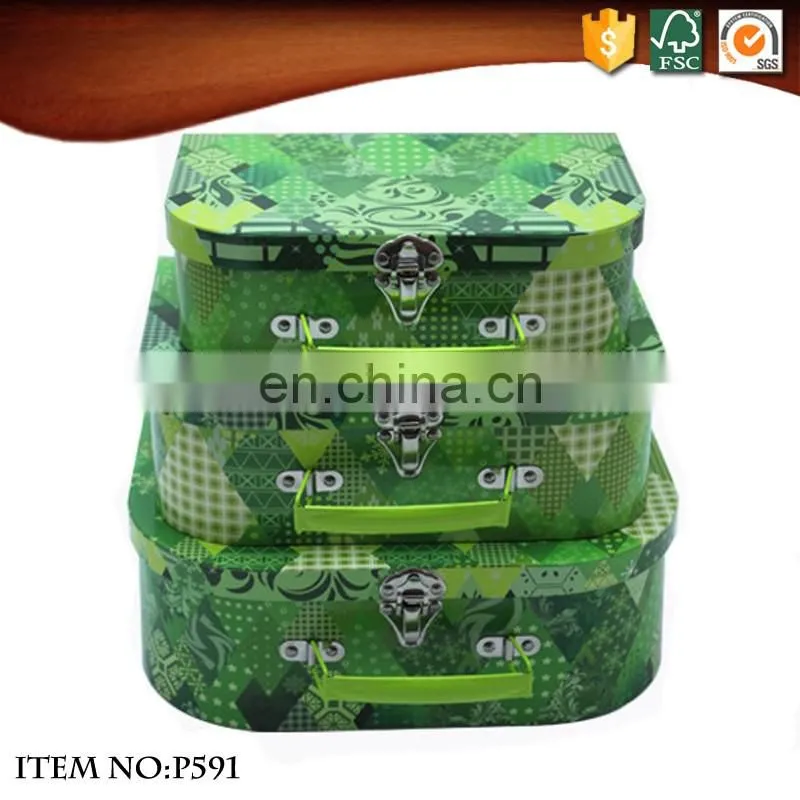 High quality beauty flower suitcase box with metal lock