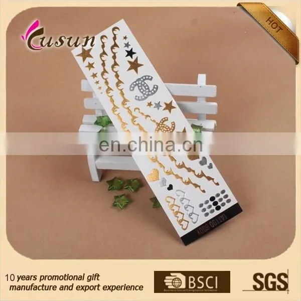 Gold/Silver Body Jewelry Sticker Deco Non-toxic metallic temporary tattoo