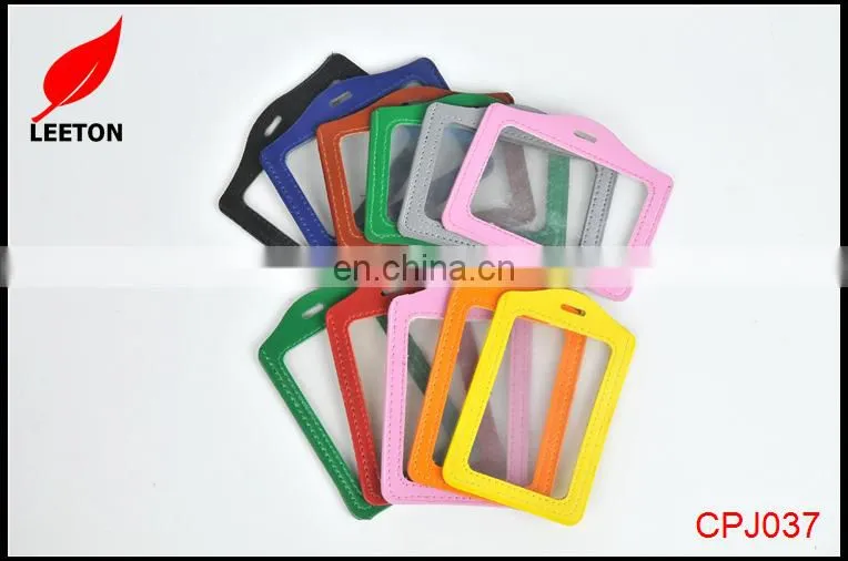 Factory supply good quality leather name ID card holder