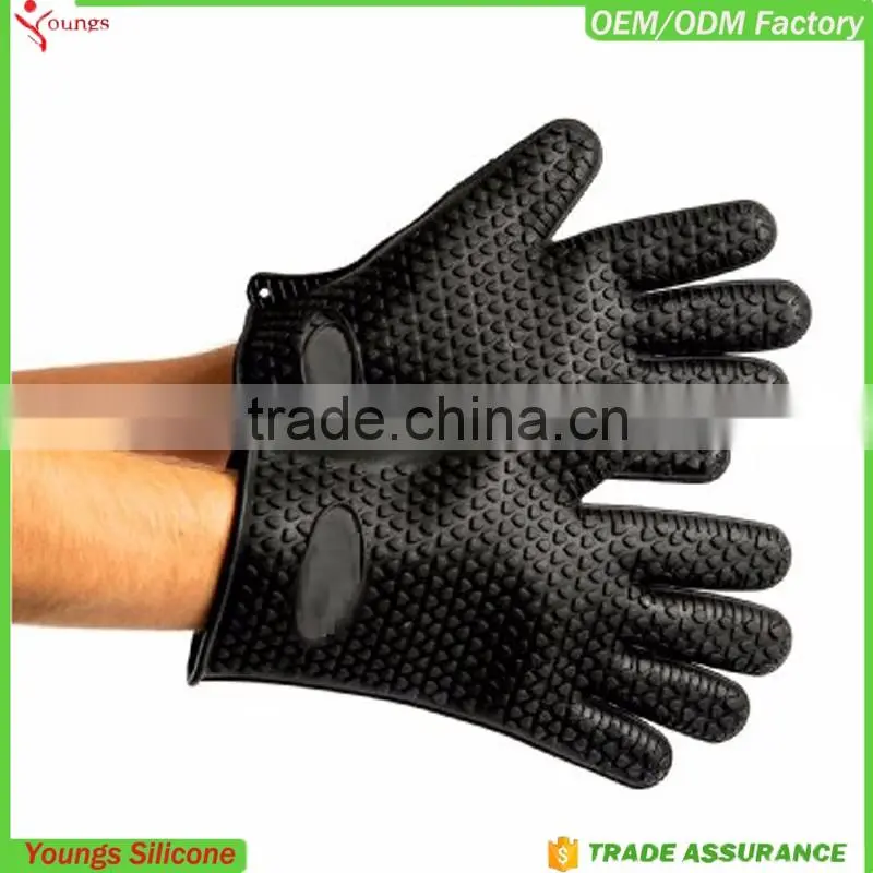 2016 Professional oven gloves black kitchen gloves silicone oven gloves