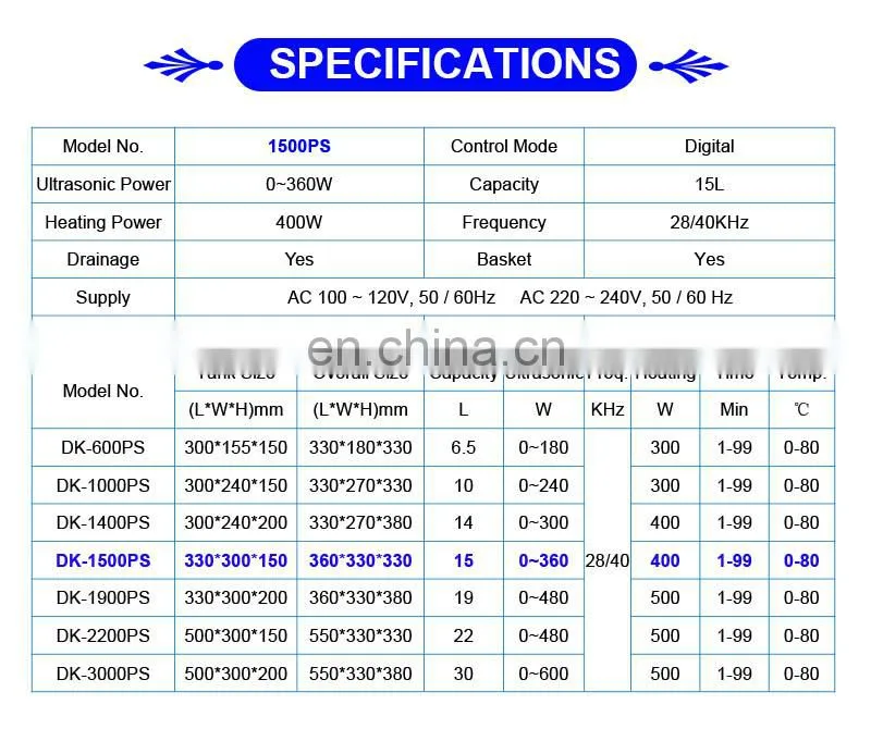 15L ultrasonic cleaner Power Adjustable for medical and laboratory use