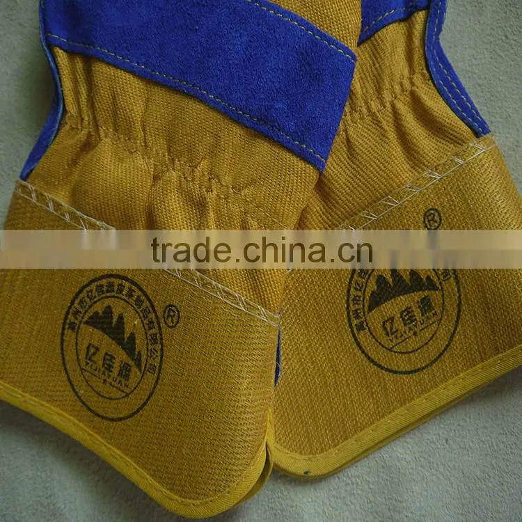 Reinforcement palm leather working gloves, industrial and mechanic gloves with CE standard