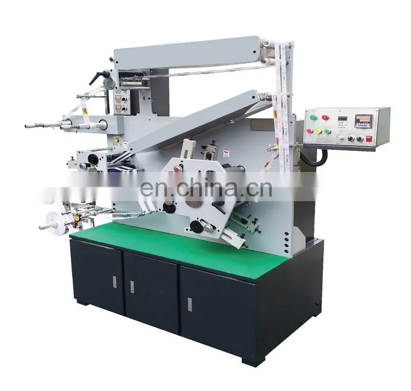 UGS42S double side coated nylon taffeta label flexo printer, barcode woven satin ribbon flexographic printing machine