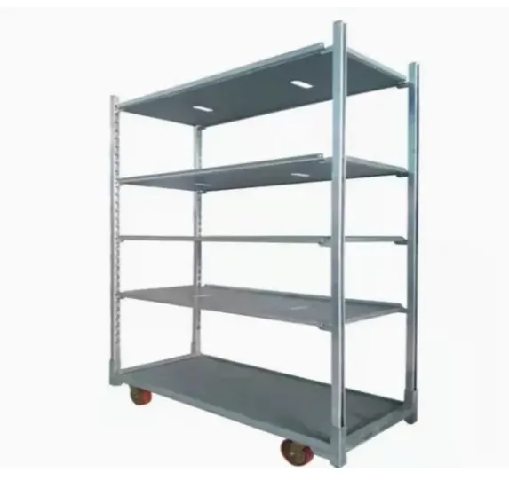 What is Galvanized Plant Transport Mobile Shelf Flower Transport Cart